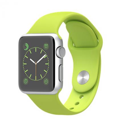Apple Watch Sport 38mm Silver Aluminum Case with Green Sport Band