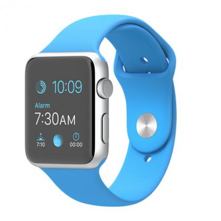 Apple Watch Sport 42mm Silver Aluminum Case with Blue Sport Band